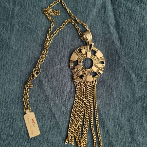 Sarah Coventry Cov Vintage bronze gold chain tassle necklace - Picture 1 of 6